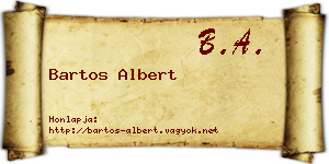 Bartos Albert névjegykártya