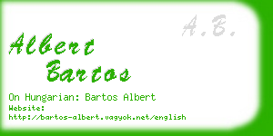 albert bartos business card